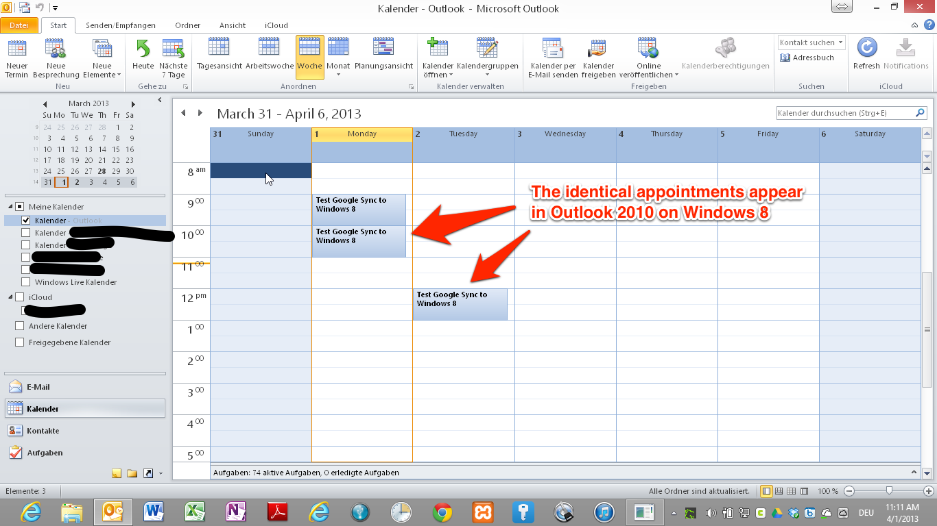 sync outlook and google calendar mac