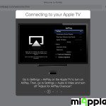 Air Web Set Up: Go to 'Settings', 'AirPlay' on the Apple TV to turn on AirPlay. Then go to 'Settings', 'Audio & Video' and turn off 'Adjust for AirPlay Overscan'.