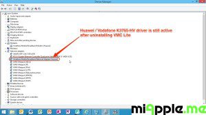 Huawei / Vodafone K3765-HV Installation on Windows 8 / 8.1: Huawei / Vodafone K3765-HV driver is still active after uninstalling VMC Lite