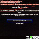 Apple TV 3rd generation before updating to Apple TV 6.0.2 dated February 21, 2014: Apple TV 6.0.2 dated November 23, 2013 installed, available update confirmed