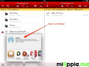 Cloud Commander for iOS: Files transferring via AirDrop