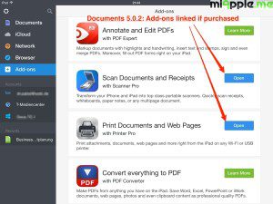 Documents 5 by Readdle add-ons