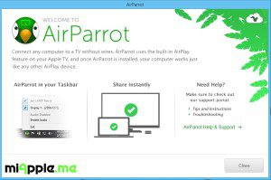 AirParrot 1.2 for Windows new first launch splash screen