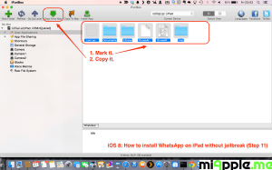 iOS 8 WhatsApp on iPad installation Step 11 copy files from Mac