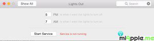 Lights Out Preferences Service is not running
