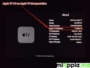 Apple TV 7.0 build number 6897.5 About