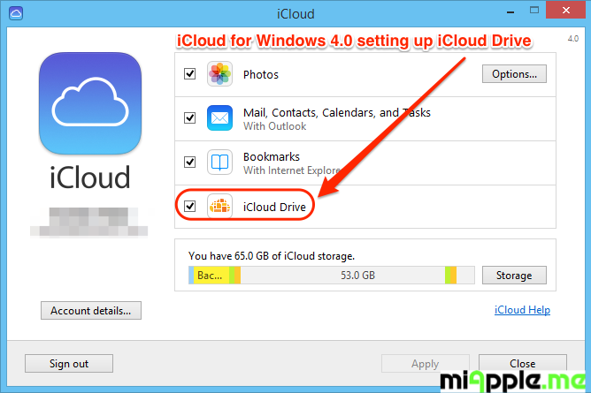 icloud drive download windows 10