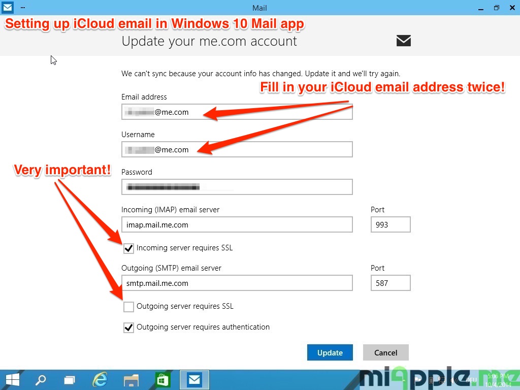 icloud email setup for outlook