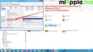 How To Resize, Shrink And Add A Drive To Windows 8 Or 8.1: Step 2 of 10: Shrink Volume