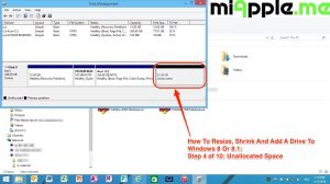 How To Resize, Shrink And Add A Drive To Windows 8 Or 8.1: Step 4 of 10: Unallocated Space