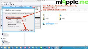 How To Resize, Shrink And Add A Drive To Windows 8 Or 8.1: Step 8 of 10: Format Partition