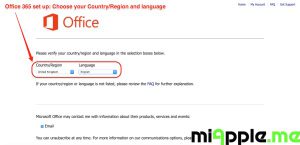 Office 365 set up 02 choosing region-language