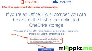 Office 365 set up 06 unlimited OneDrive Storage waitlist subscription