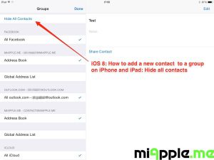 iOS 8: Add contact to group - hide all contacts