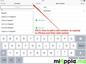 iOS 8: Add contact to group - new contact