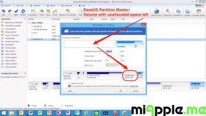 EaseUS Partition Master_02_volume with unallocated space left