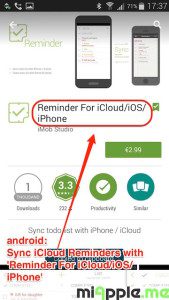 Sync iCloud Reminders on android with Reminder for iCloud-iOS-iPhone