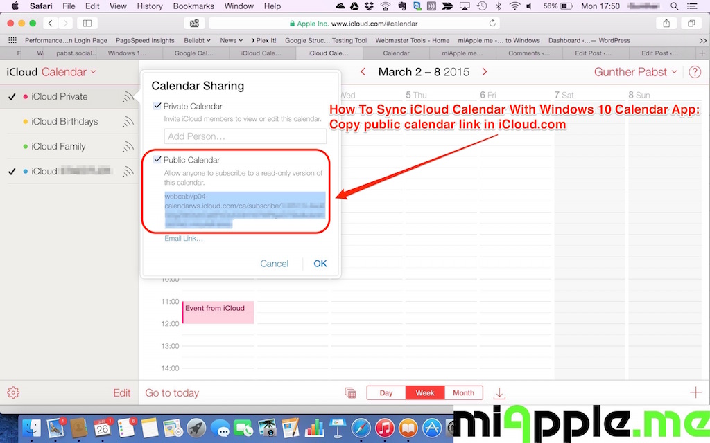 create link for outlook calendar for mac