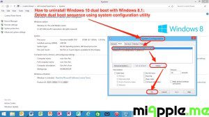 Uninstall Windows 10_delete Dual Boot sequence in System Configuration