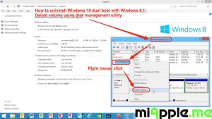 Uninstall Windows 10_delete volume in Disk Management