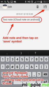 android Notepad sync iCloud notes_06_adding note from android to iCloud
