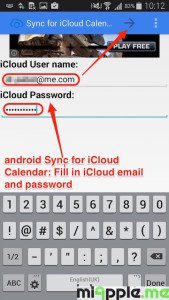 android Sync for iCloud Calendar_05_user name and password