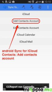 android Sync for iCloud Contacts_03_add contacts account