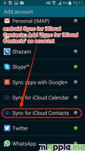 android Sync for iCloud Contacts_04_select account