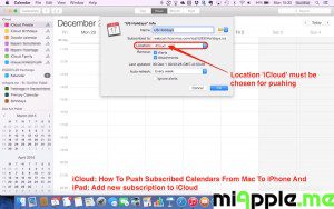 iCloud push subscribed calendars: Add new subscription to iCloud location