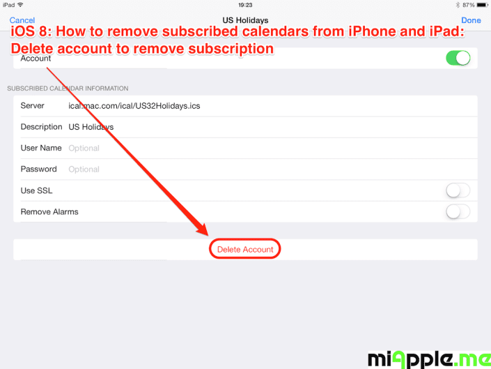 iOS: How To Remove Subscribed Calendars From iPhone And iPad - miapple