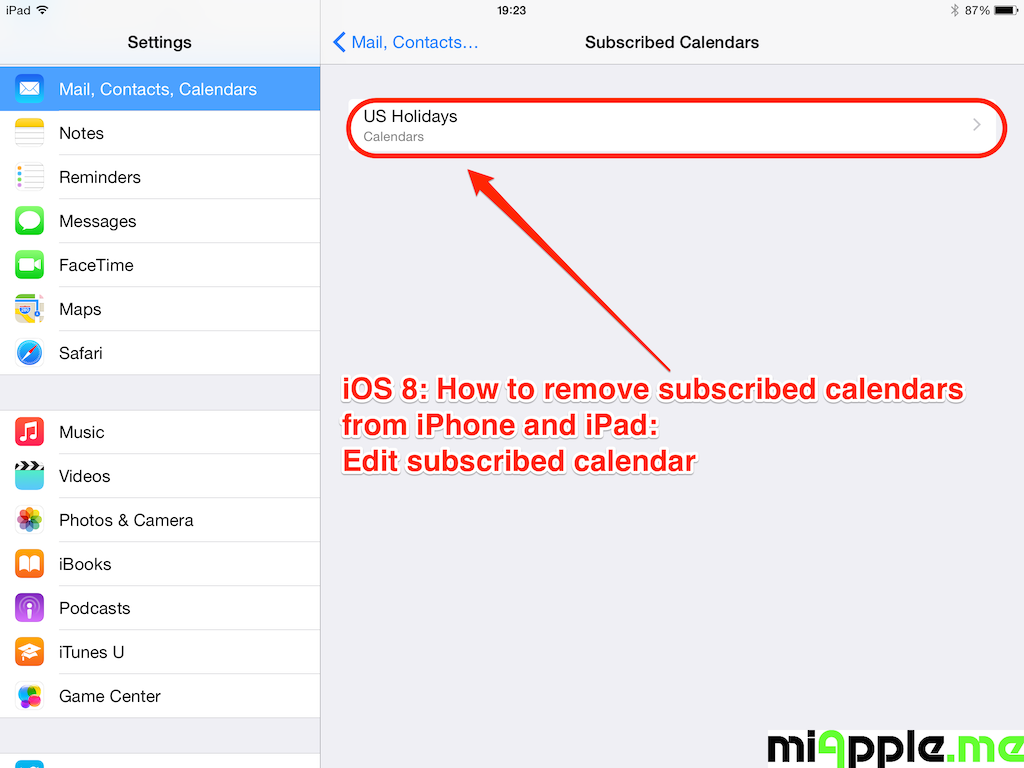iOS How To Remove Subscribed Calendars From iPhone And iPad miapple