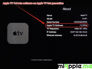Apple TV 7.2 beta build number 7504 About