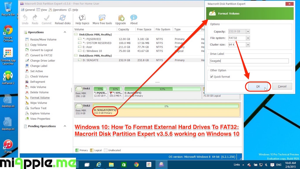 format external hard drive windows 8 fat32