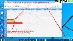 OneCalendar syncs Google Calendar with Windows 10