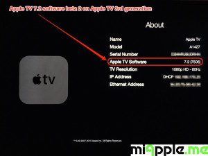 Apple TV 7.2 beta 2 build number 7506 About