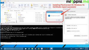 Installing PlexConnect On Windows 10_Certificate import successful