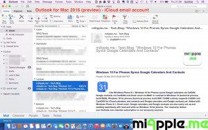 is outlook 2016 for mac compatible with apple icloud