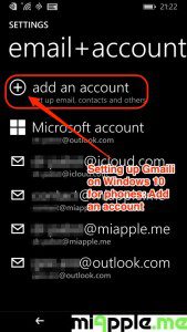 Setting up Gmail on Windows 10 for phones_01_add an account