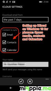 Setting up iCloud on Windows 10 for phones_Syncs iCloud email-contacts-calendars