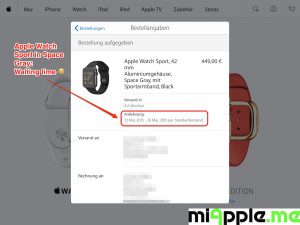 Apple Watch Sport Order and Delivery Information