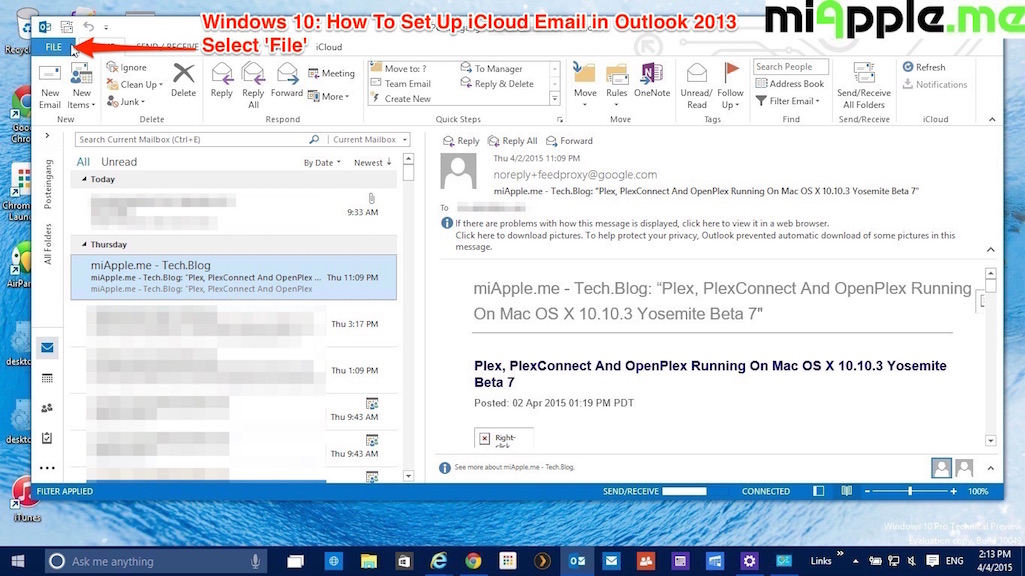 how to set up icloud email in outlook 2016 for windows