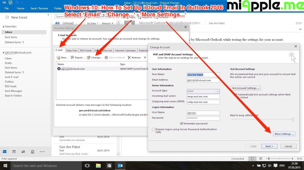 icloud smtp settings