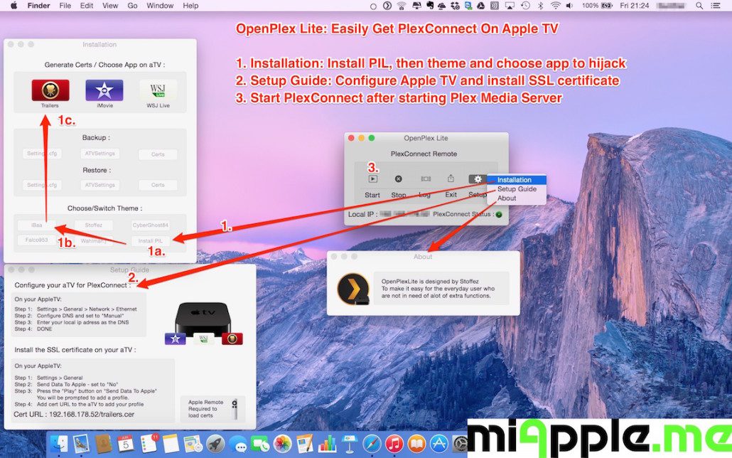 OpenPlex Lite Mac OS X app for PlexConnect on Apple TV