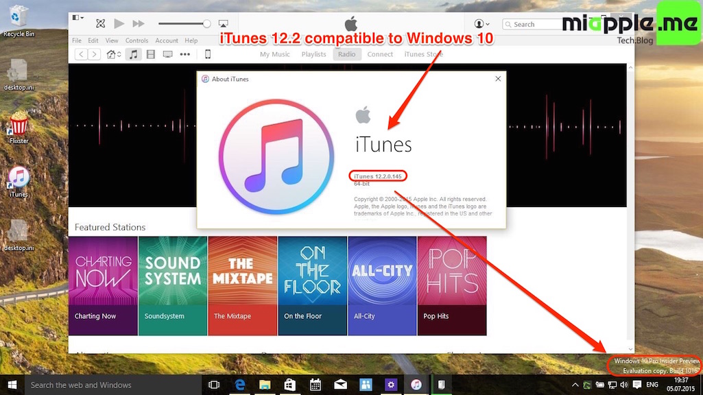 iTunes 12.2 Compatible To Windows 10 - miapple.me