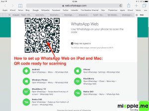 WhatsApp Web on iPad_02_iOS 9 QR Code