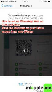 WhatsApp Web on iPad_04_iPhone scanning QR Code