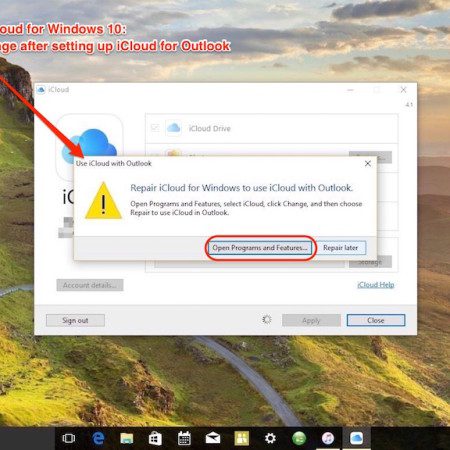 problems installing icloud for windows 10