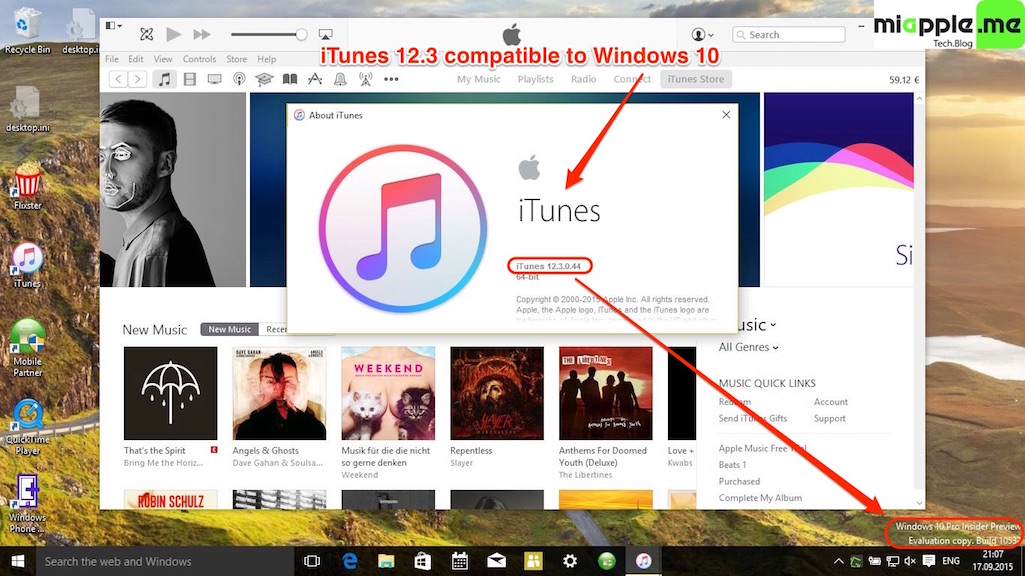 iTunes 12.3 Compatible To Windows 10 - miapple.me
