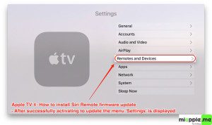 Siri Remote update firmware_03_menu settings