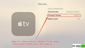 Siri Remote update firmware_04_firmware version 0x0245 after updating